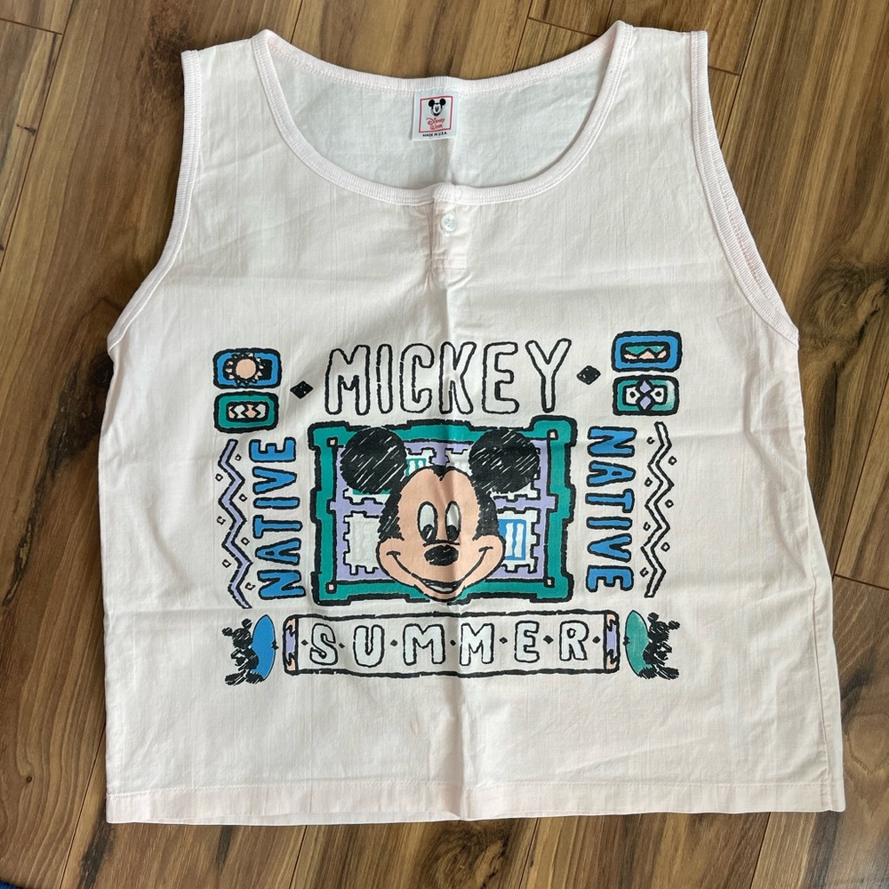 Vintage Disney Mickey Mouse tank - light pink